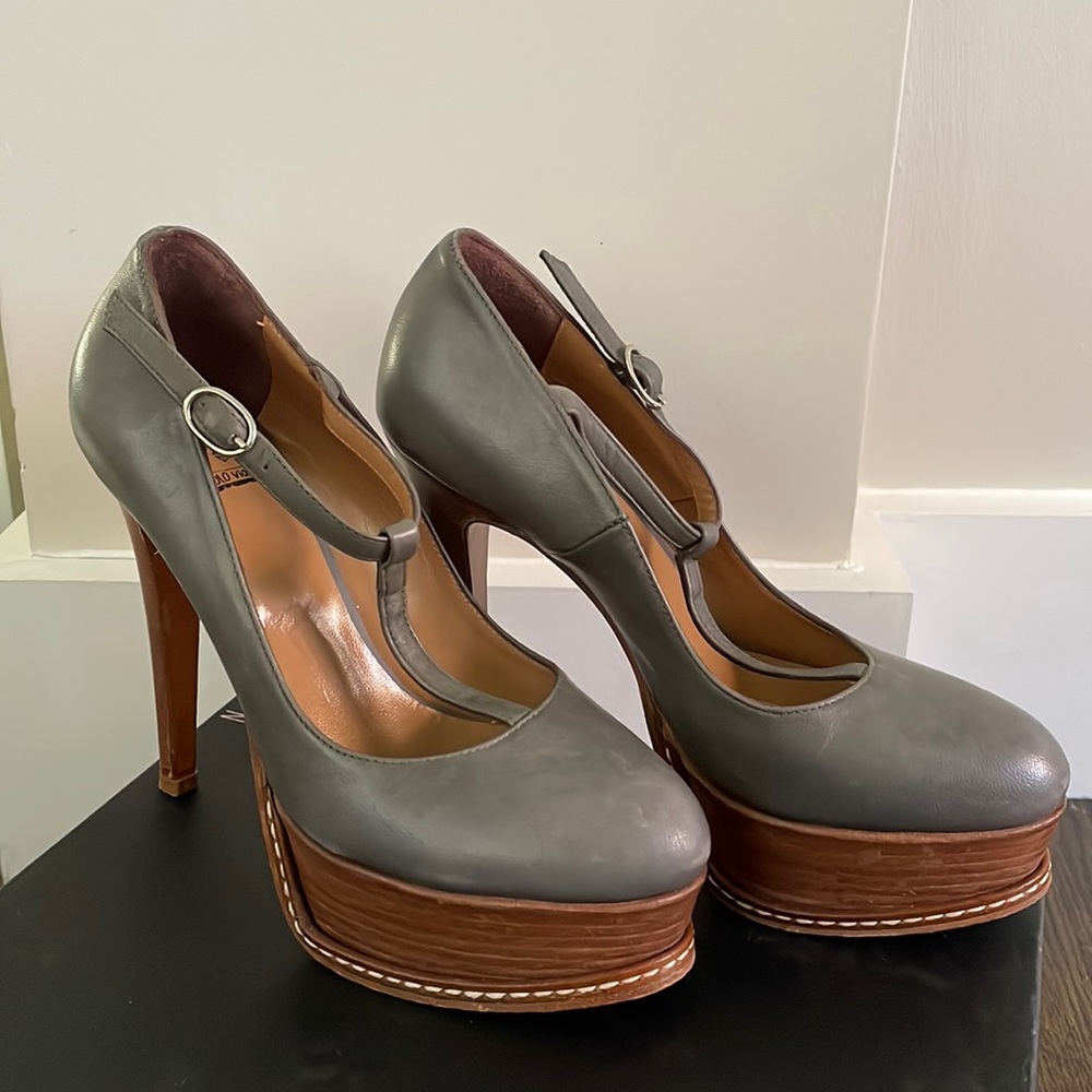 Giampaolo Viozzi Dark Green Leather Heels